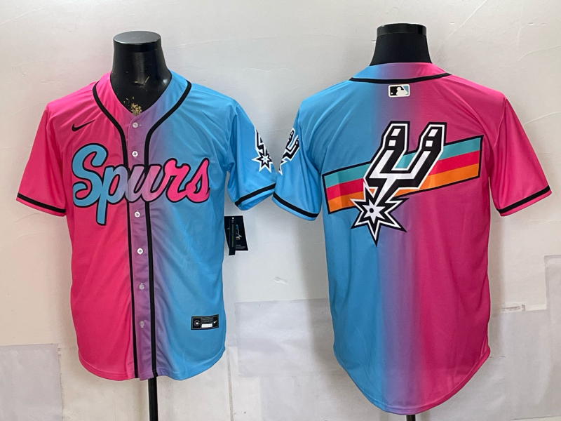 Men San Antonio Spurs blank pink blue Nike 2026 NBA Jersey 062100->san antonio spurs->NBA Jersey